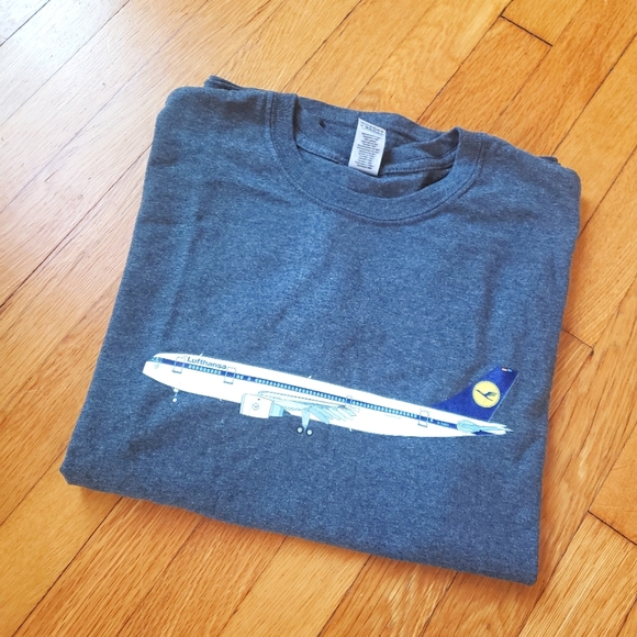 Lufthansa T-Shirt - Gray - Size L - Picture 1 of 4